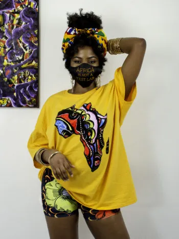 AKIA UNISEX AFRICA MAP SHIRT (YELLOW)